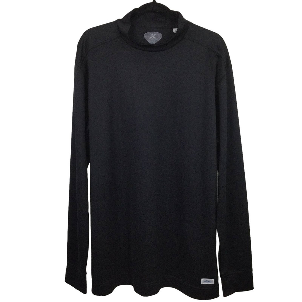 Calloway Golf Men’s Mock Neck Long Sleeve Polyester Black Pullover Top XXL